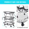 BEEY Fruit Vegetable Storage Basket 3 Tier Kitchen Storage cart on Wheels Foldable Rolling Storage Cart for Kitchen, Bathroom, Pantry view 3