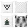 Ambesonne Minimalist Throw Pillow Cushion Case Pack of 4, Geometric Ornaments Checkered Grid Triangles and Polka Dots, Modern Accent Double-Sided Digital Printing, 20", Grey Teal and Charcoal Grey view 1