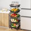 BEEY Fruit Vegetable Storage Basket 5 Tier Kitchen Storage cart on Wheels Foldable Rolling Storage Cart for Kitchen, Bathroom, Pantry view 1