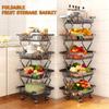 BEEY Fruit Vegetable Storage Basket 5 Tier Kitchen Storage cart on Wheels Foldable Rolling Storage Cart for Kitchen, Bathroom, Pantry view 2