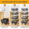 BEEY Fruit Vegetable Storage Basket 5 Tier Kitchen Storage cart on Wheels Foldable Rolling Storage Cart for Kitchen, Bathroom, Pantry view 4