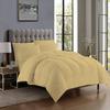 100% Pure Natural Cotton 5 Piece Box Stitched Comforter Set(1 Comforter + 4 Pillowshams) with 4 Side Corner Tabs 500 GSM Fill Classic Box Stitched Comforter Bed Set Oversized Queen-Beige view 1