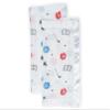 Lulujo Baby Security Lovey Blankets| Unisex Softest Breathable Cotton Muslin Security Blanket with Silky Satin Trim| Neutral Comforting Blanket for Girls & Boys | 16in by 16 in| Hockey view 1
