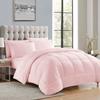 100% Pure Natural Cotton 5 Piece Box Stitched Comforter Set(1 Comforter + 4 Pillowshams) with 4 Side Corner Tabs 500 GSM Fill Classic Box Stitched Comforter Bed Set Queen/Full-Pink view 1