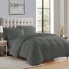 100% Pure Natural Cotton 5 Piece Box Stitched Comforter Set(1 Comforter + 4 Pillowshams) with 4 Side Corner Tabs 500 GSM Fill Classic Box Stitched Comforter Bed Set Cal-King/King-Gray view 1
