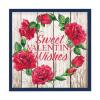 Sweet Valentine Wishes Wreath Sign 12" x 12", Farmhouse Wall Decor Sign For Home Decoration With Sayings Rustic Wood Picture Frame Sign - Dark Navy Blue view 1