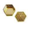Balsa Circle 12 Gold 3 in Mini Hexagon Treasure Boxes Favor Holders Wedding Party Reception Events Accessories Decoration Supplies view 1