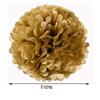 6 pcs Gold 8-Inch Wide Paper Pom Poms Balls - Wedding Bridal Event Birthday Party Decorations Supplies view 2