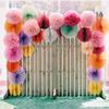 6 pcs Gold 8-Inch Wide Paper Pom Poms Balls - Wedding Bridal Event Birthday Party Decorations Supplies view 4