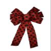 10" Black and Red Dot Wired Wreath Bow view 1
