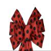 10" Black and Red Dot Wired Wreath Bow view 2