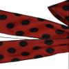 10" Black and Red Dot Wired Wreath Bow view 4