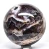 2.5" 355g Dark Purple Chevron Dream Amethyst Sphere Polished Natural Sparkling Gemstone Quartz Crystal Mineral Ball - India + Stand view 1