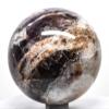 2.5" 355g Dark Purple Chevron Dream Amethyst Sphere Polished Natural Sparkling Gemstone Quartz Crystal Mineral Ball - India + Stand view 2