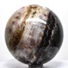 2.5" 355g Dark Purple Chevron Dream Amethyst Sphere Polished Natural Sparkling Gemstone Quartz Crystal Mineral Ball - India + Stand view 3