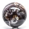 2.5" 355g Dark Purple Chevron Dream Amethyst Sphere Polished Natural Sparkling Gemstone Quartz Crystal Mineral Ball - India + Stand view 4