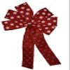 10" Red and White Dot Wired Wreath Bow view 4