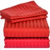 1000Thread Count Extra Long Staple 100% Egyptian Cotton Sheet Set,Sateen Weave, Hotel Quality Soft Luxury Bedding, Twin XL Size 4 Piece Sheet Set Fit 9" Inch to 12" Deep Red Stripe. view 1