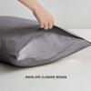 1000-TC Luxury Ultra-Soft Hotel Quality 100% Egyptian Cotton 2-Pack Pillowcases - German Size 31" x 31"(Inches) Elephant Grey Solid. view 2