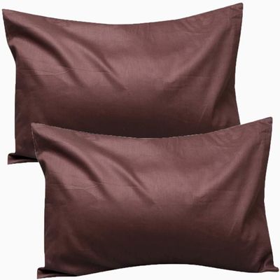 1000-TC Luxury Ultra-Soft Hotel Quality 100% Egyptian Cotton 2-Pack Pillowcases - Emperor Size 20" x 42"(Inches) Chocolate Solid.