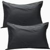 1000-TC Luxury Ultra-Soft Hotel Quality 100% Egyptian Cotton 2-Pack Pillowcases - Emperor Size 20" x 42"(Inches) Black Solid. view 1