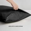 1000-TC Luxury Ultra-Soft Hotel Quality 100% Egyptian Cotton 2-Pack Pillowcases - Emperor Size 20" x 42"(Inches) Black Solid. view 2