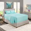 1000Thread Count Extra Long Staple 100% Egyptian Cotton Sheet Set,Sateen Weave, Hotel Quality Soft Luxury Bedding, Full Size 4 Piece Sheet Set Fit 9" Inch to 12" Deep Light Blue Solid. view 2