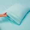 1000Thread Count Extra Long Staple 100% Egyptian Cotton Sheet Set,Sateen Weave, Hotel Quality Soft Luxury Bedding, Full Size 4 Piece Sheet Set Fit 9" Inch to 12" Deep Light Blue Solid. view 3