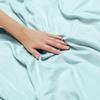 1000Thread Count Extra Long Staple 100% Egyptian Cotton Sheet Set,Sateen Weave, Hotel Quality Soft Luxury Bedding, Full Size 4 Piece Sheet Set Fit 9" Inch to 12" Deep Light Blue Solid. view 4