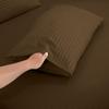 1000Thread Count Extra Long Staple 100% Egyptian Cotton Sheet Set,Sateen Weave, Hotel Quality Soft Luxury Bedding, Twin Size 4 Piece Sheet Set Fit 15" Inch to 18" Deep Chocolate Stripe. view 4
