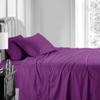 1000Thread Count Extra Long Staple 100% Egyptian Cotton Sheet Set,Sateen Weave, Hotel Quality Soft Luxury Bedding, Twin XL Size 4 Piece Sheet Set Fit 9" Inch to 12" Deep Purple Stripe. view 2