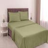 1000Thread Count Extra Long Staple 100% Egyptian Cotton Sheet Set,Sateen Weave, Hotel Quality Soft Luxury Bedding, Cal-King Size 4 Piece Sheet Set Fit 9" Inch to 12" Deep Sage Green Stripe. view 3