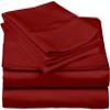 1000Thread Count Extra Long Staple 100% Egyptian Cotton Sheet Set,Sateen Weave, Hotel Quality Soft Luxury Bedding, Twin XL Size 4 Piece Sheet Set Fit 15" Inch to 18" Deep Burgundy Solid. view 1