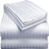 1000Thread Count Extra Long Staple 100% Egyptian Cotton Sheet Set,Sateen Weave, Hotel Quality Soft Luxury Bedding, Twin Size 4 Piece Sheet Set Fit 15" Inch to 18" Deep White Stripe. view 1