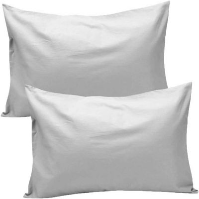 1000-TC Luxury Ultra-Soft Hotel Quality 100% Egyptian Cotton 2-Pack Pillowcases - German Size 31" x 31"(Inches) Silver Grey Solid.