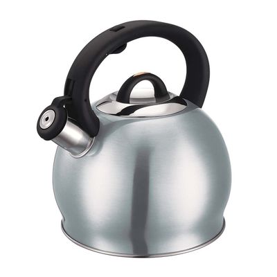Berlinger Haus Whistling Tea Kettle for Stove Top, 3.2 Quart Stainless Steel Tea Pots for Stove Top, Stovetop Kettle with Push Button Handle, Enhanced Induction Base Stainless Steel Teapot, Silver