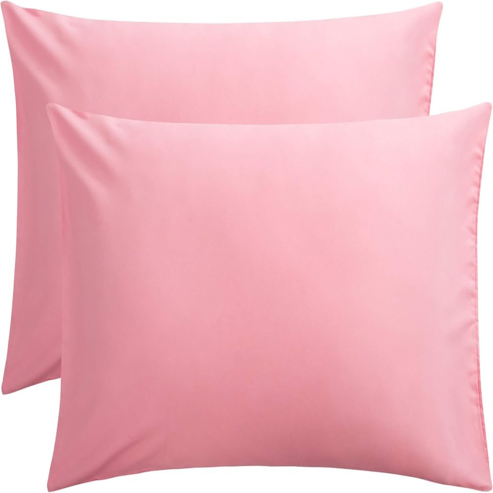 1000-TC Luxury Ultra-Soft Hotel Quality 100% Egyptian Cotton 2-Pack Pillowcases - German Size 31" x 31"(Inches) Light Pink Solid.
