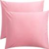 1000-TC Luxury Ultra-Soft Hotel Quality 100% Egyptian Cotton 2-Pack Pillowcases - German Size 31" x 31"(Inches) Light Pink Solid. view 1