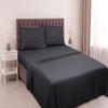 1000Thread Count Extra Long Staple 100% Egyptian Cotton Sheet Set,Sateen Weave, Hotel Quality Soft Luxury Bedding, Twin XL Size 4 Piece Sheet Set Fit 15" Inch to 18" Deep Black Stripe. view 3