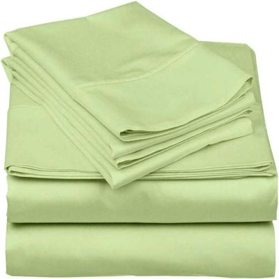 1000Thread Count Extra Long Staple 100% Egyptian Cotton Sheet Set,Sateen Weave, Hotel Quality Soft Luxury Bedding, Full Size 4 Piece Sheet Set Fit 15" Inch to 18" Deep Sage Green Solid.