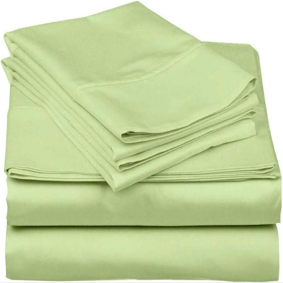 1000Thread Count Extra Long Staple 100% Egyptian Cotton Sheet Set,Sateen Weave, Hotel Quality Soft Luxury Bedding, Full Size 4 Piece Sheet Set Fit 15" Inch to 18" Deep Sage Green Solid.