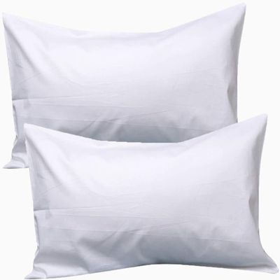 1000-TC Luxury Ultra-Soft Hotel Quality 100% Egyptian Cotton 2-Pack Pillowcases - German Size 31" x 31"(Inches) White Solid.