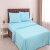 1000Thread Count Extra Long Staple 100% Egyptian Cotton Sheet Set,Sateen Weave, Hotel Quality Soft Luxury Bedding, Full Size 4 Piece Sheet Set Fit 9" Inch to 12" Deep Stripe Light Blue view 3