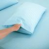 1000Thread Count Extra Long Staple 100% Egyptian Cotton Sheet Set,Sateen Weave, Hotel Quality Soft Luxury Bedding, Full Size 4 Piece Sheet Set Fit 9" Inch to 12" Deep Stripe Light Blue view 4