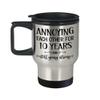 10th Anniversary Travel Mug Annoying Each Other For Ten Years Funny Wedding Marriage Anniversary Ideas for Wife Husband Couple 14Oz Stainless Steel C view 1