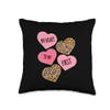 Conversation Heart Love Valentines Day 1st Grade Teacher Throw Pillow view 1