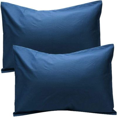1000-TC Luxury Ultra-Soft Hotel Quality 100% Egyptian Cotton 2-Pack Pillowcases - German Size 31" x 31"(Inches) Navy Blue Solid.