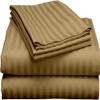 1000Thread Count Extra Long Staple 100% Egyptian Cotton Sheet Set,Sateen Weave, Hotel Quality Soft Luxury Bedding, Twin XL Size 4 Piece Sheet Set Fit 9" Inch to 12" Deep Taupe Stripe. view 1
