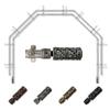 A&F Rod Dcor - Macaroon 13/16" 5-Sided Double Bay Window Curtain Rod - Satin Nickel view 1