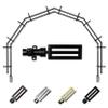 A&F Rod Dcor - Cobalt 13/16" 6-Sided Double Bay Window Curtain Rod - Black view 1